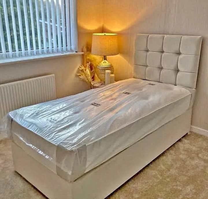 Single Divan Bed With Mattress & Multi Design Headboards product image